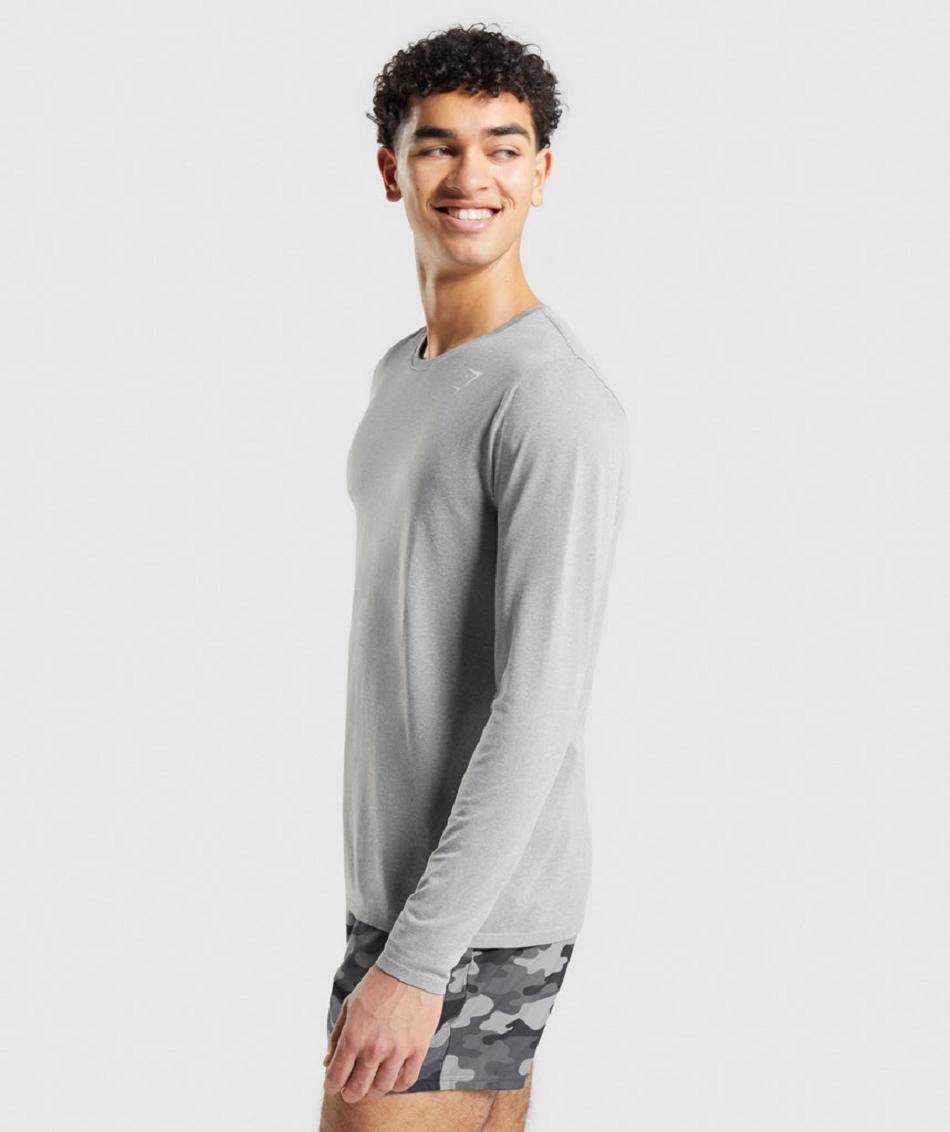 Long Sleeve Gymshark Arrival Seamless Hombre Gris | CO 3524QMA